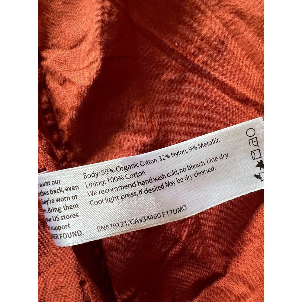 Eileen Fisher Sz Large Paprika Rumpled Organic Cotton Steel Notch Collar Jacket - Picture 10 of 15